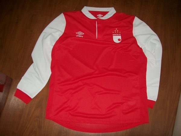 Independiente Santa Fé UMBRO 2014 home manga longa tam XL